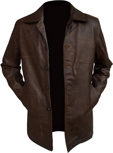Marzz Store Mens Supernatural Dean Distressed Brown Mid Length Leather Coat 0.jpg