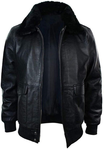 Mens Aviator Air Force Flying Pilot G1 Bomber Leather Jacket 0.jpg