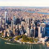 Aerial view of lower Manhattan New York City