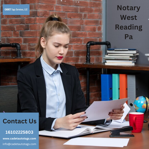 Cadet Tags Services offers reliable and efficient notary services in West Reading PA. Contact us for all your notary needs.

Visit:- https://www.cadetautotags.com/notary-services