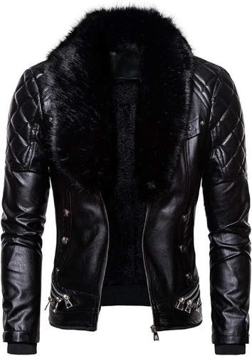 Men s Zipper Removable Fur Collar Jacket,Leather Vintage Steam Pocket Punk Gothic Retro Coat 0.jpg