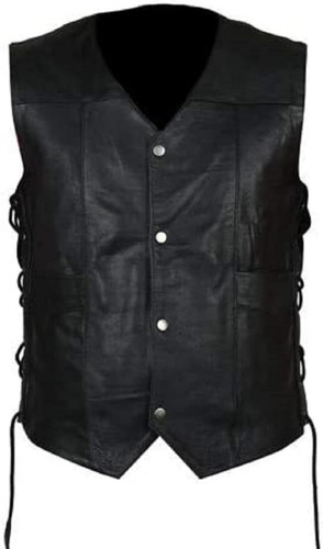 Side Laces Angel Wings Leather Vest Motorcycle Biker Riding Club Vest Halloween Cosplay 2.jpg