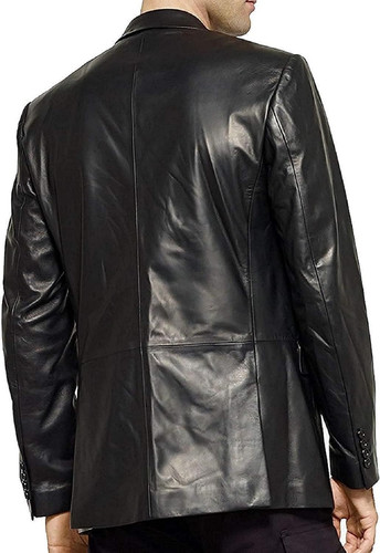 Leather Blazer for Men Black & Brown Real Lambskin Casual Men's Leather Jacket Coats 1.jpg