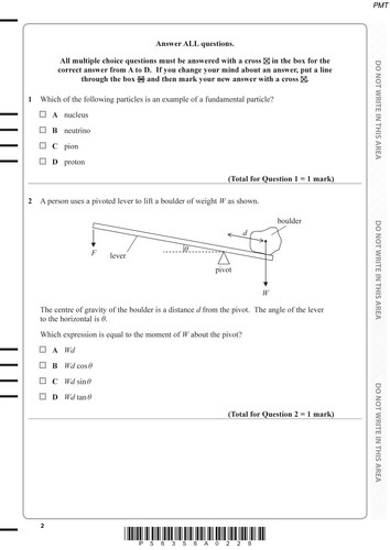 June 2019 QP Paper 1 Edexcel Physics A level (1) page 0002.jpg