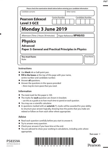 June 2019 QP Paper 3 Edexcel Physics A level (1) page 0001.jpg
