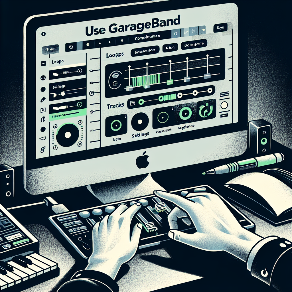 GarageBand how to use GarageBand for music production with an interface showcasing virtual instruments and editing tools