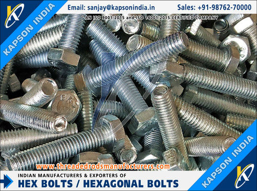Hex Bolt Fasteners manufacturers exporters in India http://www.threadedrodsmanufacturers.com +91-987.jpg