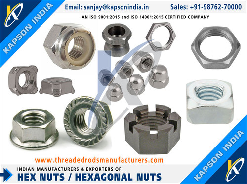 Hexagonal Nuts Fasteners manufacturers exporters in India http://www.threadedrodsmanufacturers.com +.jpg