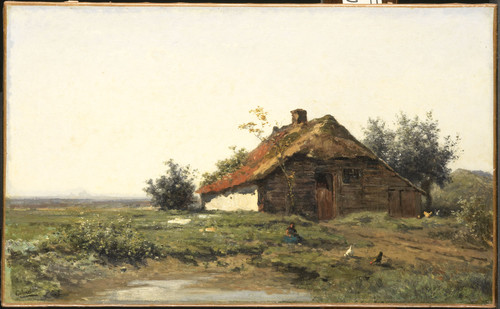 Gabriel, Paul Joseph Constantin Сельский дом в чистом поле, 1903, 28,5 cm х 46,5 cm, Холст, масло