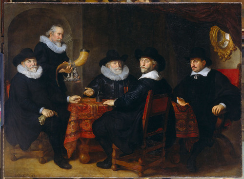 Flinck, Govert Четыре руководителя Kloveniersdoelen в Амстердаме, 1642, 203 cm x 278 cm, Холст, масл