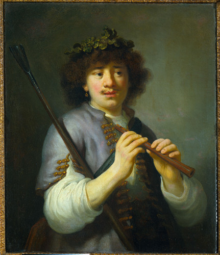 Flinck, Govert Рембрандт, как пастушок с флейтой, 1636, 74,5 cm x 64 cm, Холст, масло