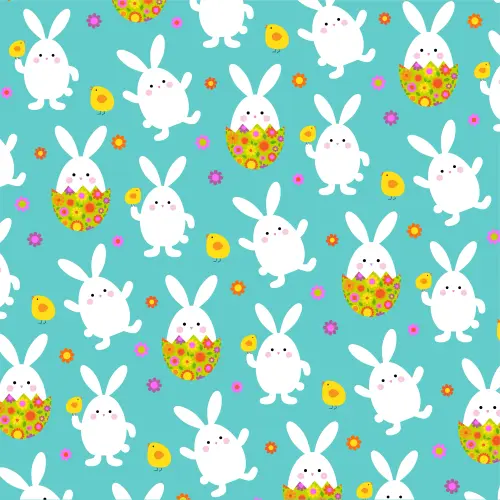 vector easter bunny and floral easter egg pattern.webp
