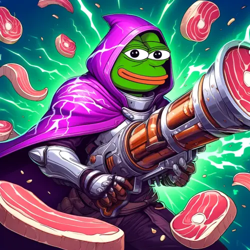 DALL·E 2024 06 03 21.19.56 A dynamic illustration of Pepe the Frog dressed in a purple hooded cloak .webp