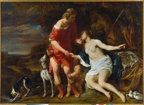 Bol, Ferdinand Венера И Адонис, 1660, 168 cm x 230 cm, Холст, масло