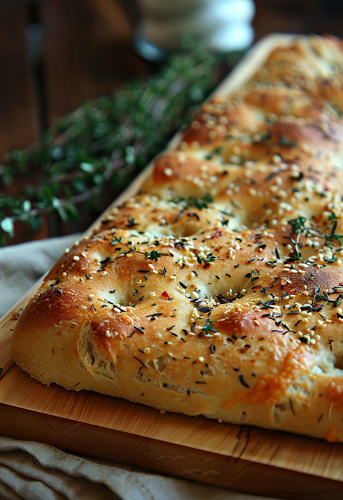 dterox A large golden brown focaccia with thyme on top sits b 65b71b45 adec 4c85 90f9 0d5baf892b1a 2.png
