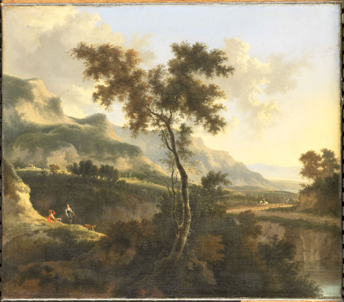 Hackaert, Jan Горный пейзаж, 1685, 65,5 cm х 75,5 cm, Холст, масло
