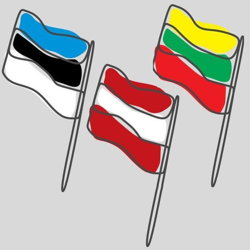 stylized outline maps of estonia latvia lithuania with national flags icons flag color map of baltic.jpg
