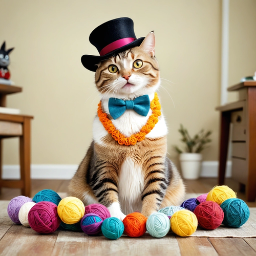 canvas Create a humorous image of a cat with a mischievous grin, sitting in a comical pose. The cat .png