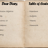 Diary Table of Content
