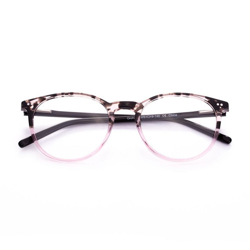 Fashion Round Lightweight Eyeglasses with Rivet Trim Frame Spring Hinges 51mm.jpg