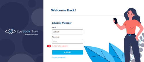 3Admin Portal Dashboard Login Temp Password Invalid Password