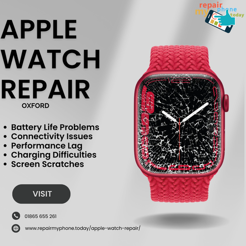 At Repair My Phone Today, nestled in the heart of Oxford, our expertise shines when it comes to Apple Watch Repair in Oxford. We specialize in precisely diagnosing and swiftly resolving issues that hinder your Apple Watch's performance. Whether it's a cracked screen, battery concerns, or software glitches, our certified technicians adeptly handle these intricacies.

? Website:   https://www.repairmyphone.today/apple-watch-repair/

? Contact: Repair My Phone Today

☎️ Phone: 01865 655 261, 01869226455

? Email:-  info@repairmyphone.today

? Select Your Near Locations: -

? Address1:  207 Banbury Rd Summertown, Oxford OX2 7HQ, UK

? Address 2:  25 Market Square Bicester, Oxford OX26 6AD, Uk

? Address 3:  99 St Aldates, Oxford OX1 1BT, UK

? Address 4: 7 New Inn Hall St, Oxford OX1 2DH, UK

⏰Store Timings: Mon-Sat 9:00 AM — 5:30 PM Sunday 9:00 AM — 5:00 PM