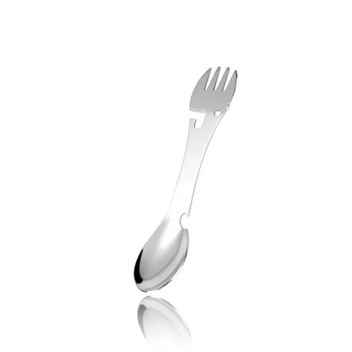 spork camping furculita lingura cutit usor tacam portabil otel inox breloc drumetii deschizator conserve sticle calatorii