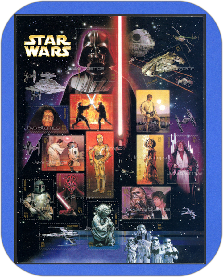 2007 STAR WARS  Genuine 30th Anniversary MINT Sheet of 15 stamps  Cat # 4143