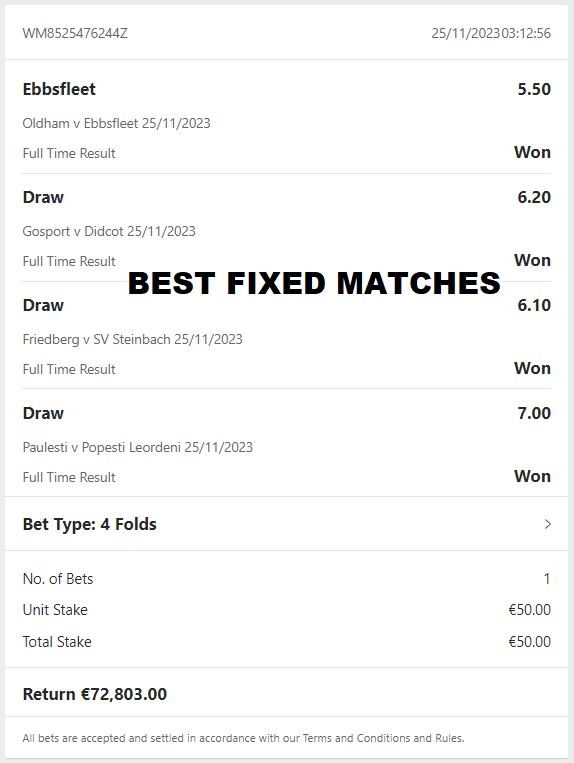 Four Fixed Matches Ticket