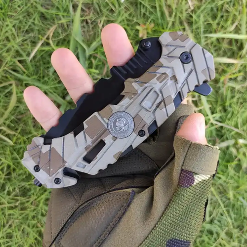 cutit heany duty camuflaj permium plastic army style briceag camping vanatoare bushcraft supravietuire pristyle otel calit pliabil rezistent HRC