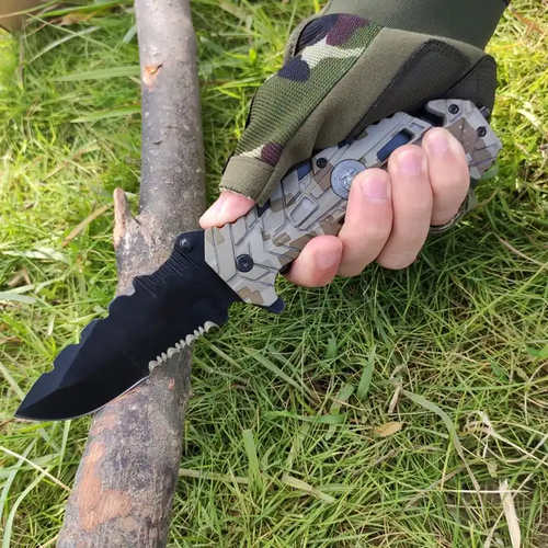 cutit heany duty camuflaj permium plastic army style briceag camping vanatoare bushcraft supravietuire pristyle otel calit pliabil rezistent HRC