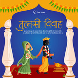 beautiful tulsi vivah hindu festival banner design vector 47018531