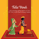 beautiful tulsi vivah hindu festival banner design vector 47018632