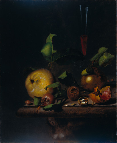 Nellius, Martinus Натюрморт с грушами, мушмулой и стаканом, 1719, 41,5 cm x 34,5 cm, Дерево, масло