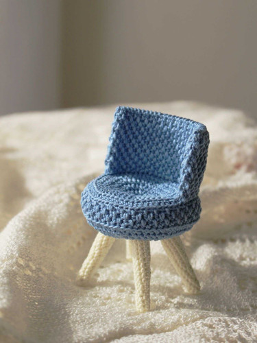 Hand Crocheted Blue Chair