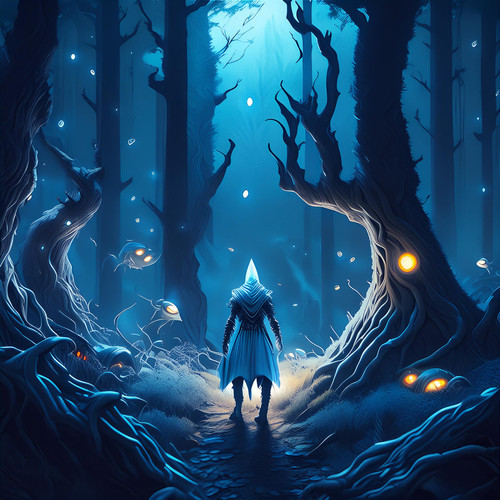 Firefly Dark fantasy realistic art. middle of the night. lonely hero is staying in the dark and scar.jpg