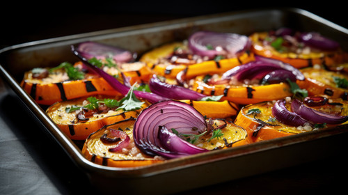 Squash Slices with Red Onions to Roast minimalistic clean stockimage 00642 00.jpg