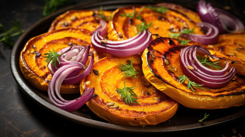 Squash Slices with Red Onions to Roast minimalistic clean stockimage 00642 03.jpg
