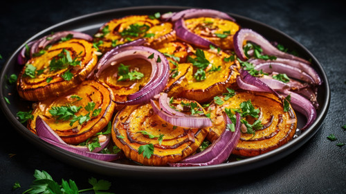 Squash Slices with Red Onions to Roast minimalistic clean stockimage 00642 02.jpg