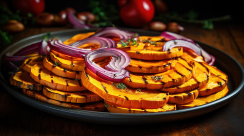Squash Slices with Red Onions to Roast minimalistic clean stockimage 00642 01.jpg