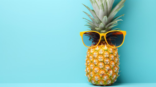 Summer pineapple with sunglasses minimalistic clean stockimage 00651 00.jpg