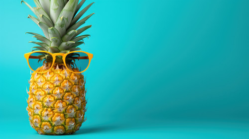 Summer pineapple with sunglasses minimalistic clean stockimage 00651 02.jpg
