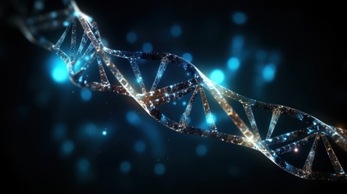 Futuristic DNA Helix on Black Background DNA Science Background Created with minimalistic clean stoc.jpg