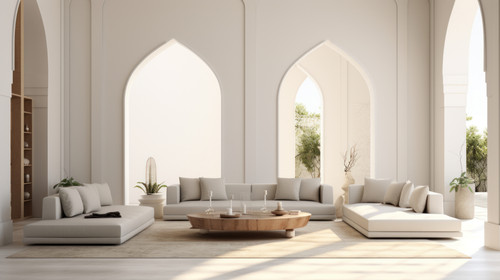 Living room Islamic and Arabic concept islamic interior design with arch minimalistic clean stockima.jpg