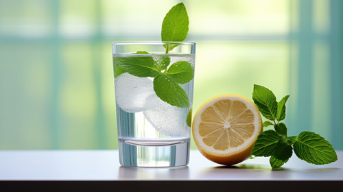 Healthy fresh water in glass with slice fruit and mint minimalistic clean stockimage 00437 02.jpg