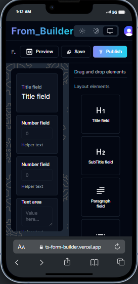 Next.js Full stack Form builder