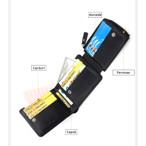 portofel de barbati pentru barbati portmoneu de piele naturala handmade lucrat manual cadou
