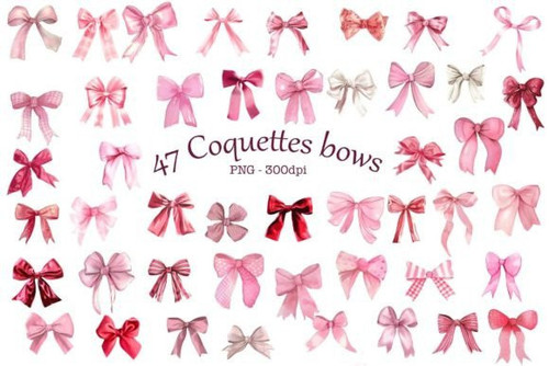 Pink coquette bows png cliparts ribbons Graphics 90452148 1 580x387.jpg