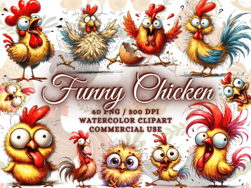 Watercolor Chicken Clipart Chicken Png Graphics 92197332 1 580x435.png
