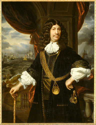 Hoogstraten, Samuel van Mattheus van den Broucke (1620 85), украшенный золотой цепью и медалью, полу